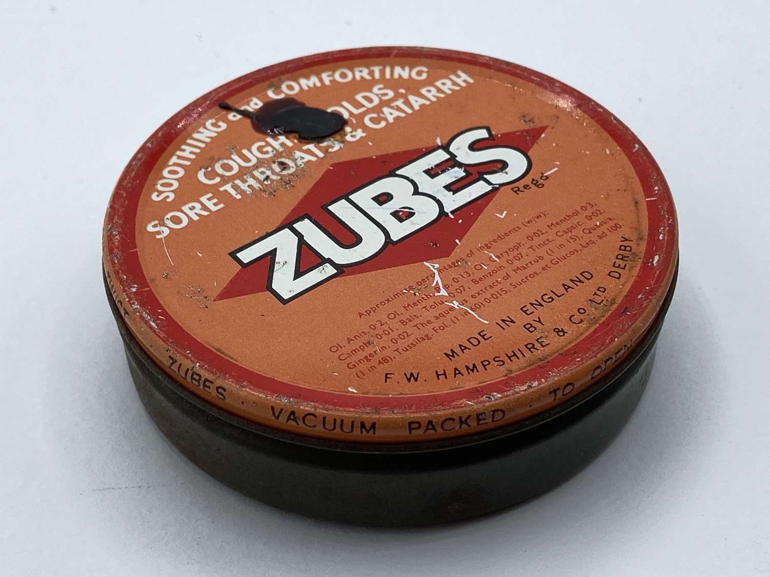 WW2 Period British Pharmaceutical Home Front Empty Zubes Tin