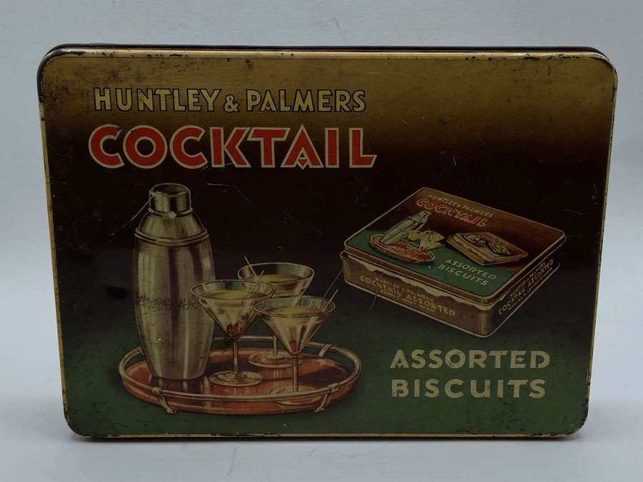WW2 Period To 1950s British Home Front Huntley & Palmers Cocktail Tin