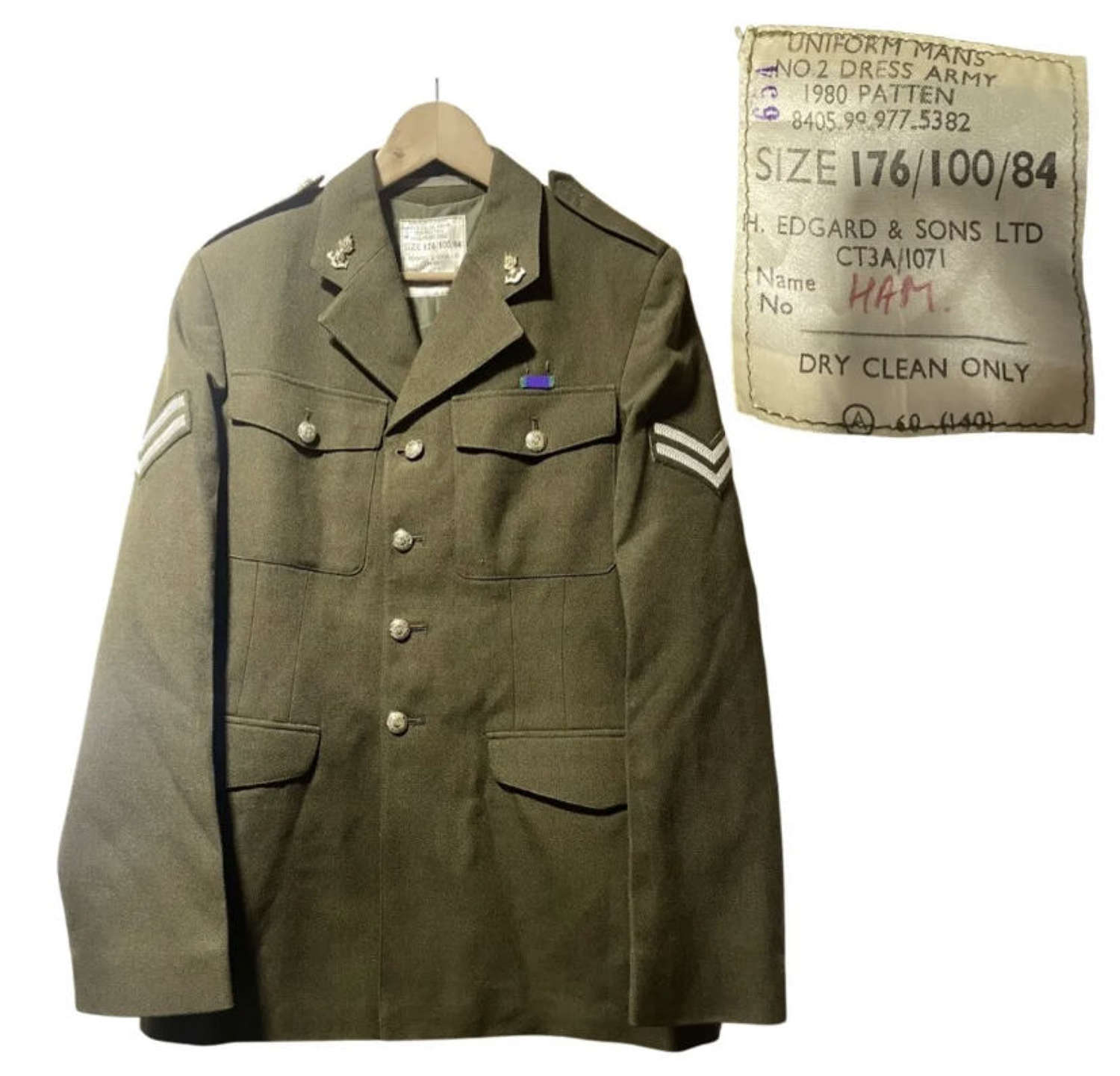 Post WW2 British Royal Engineers Corporals 1980 Pat No2 Dress Tunic