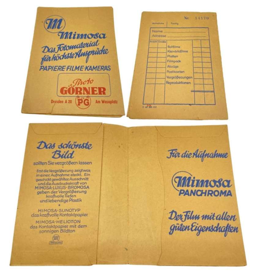 Original WW2 German Mimosa Dresden Camera Film & Prints Empty Packet