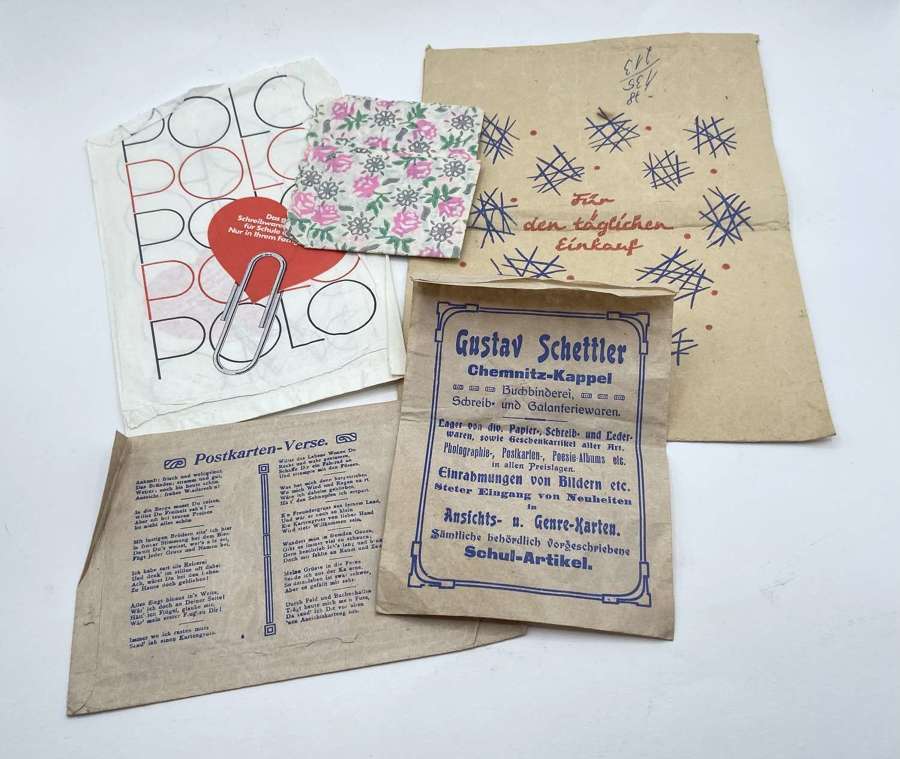 WW2 1930s To 1950s  German Home Front Confectionary Shop Paper Bags
