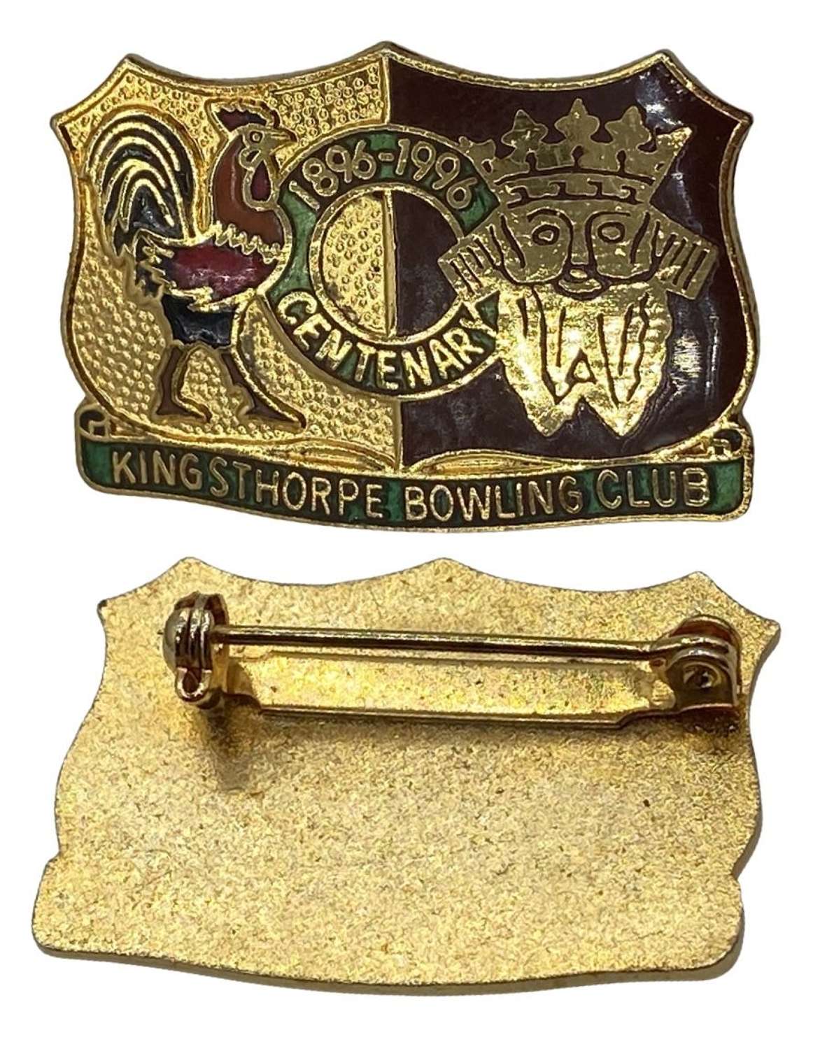 Vintage Kingsthorpe Bowling Club Centenary 1996 Enamel Pin Badge