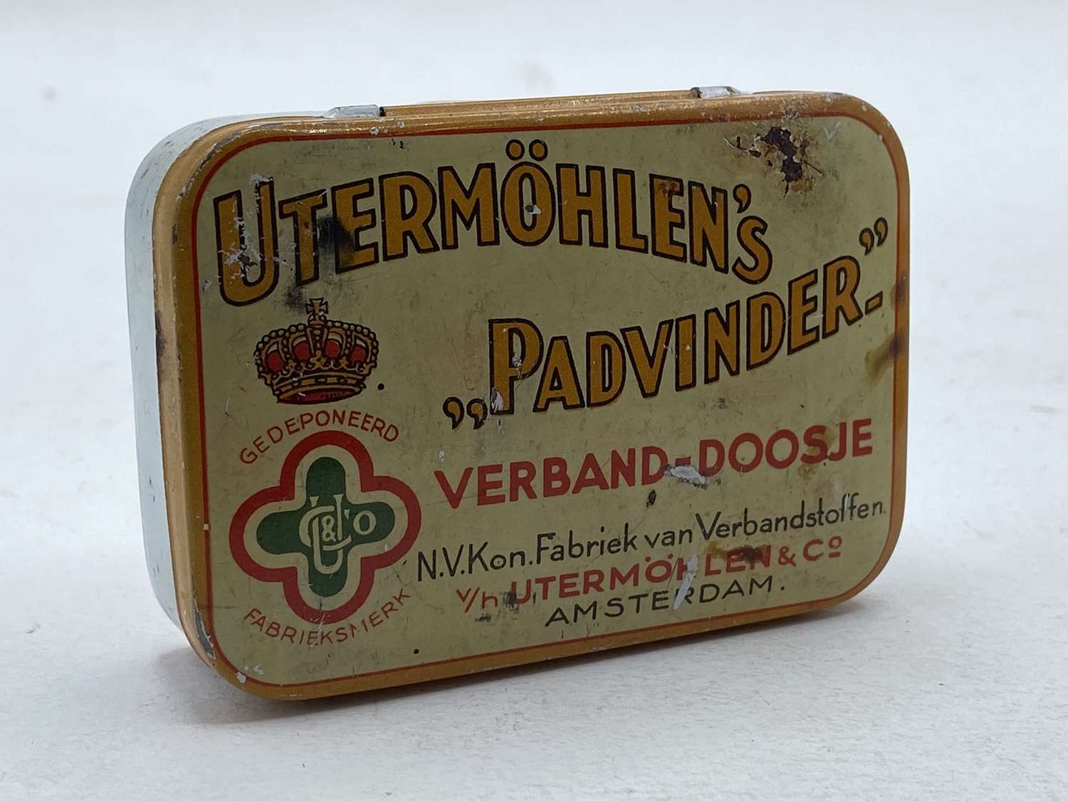 WW2 1930s Dutch Netherlands ”Padvinder” Scouts First Aid Tin