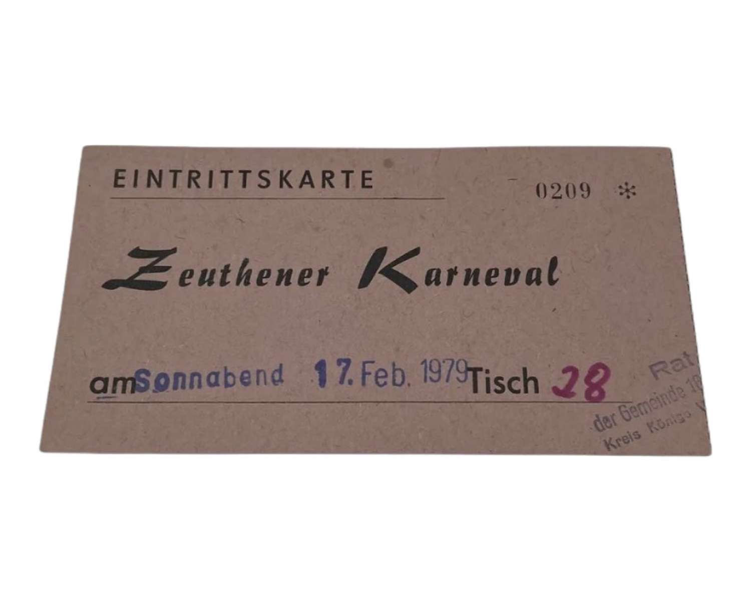 Original Post WW2 German 17th February 1979 Zeuthen Carnival