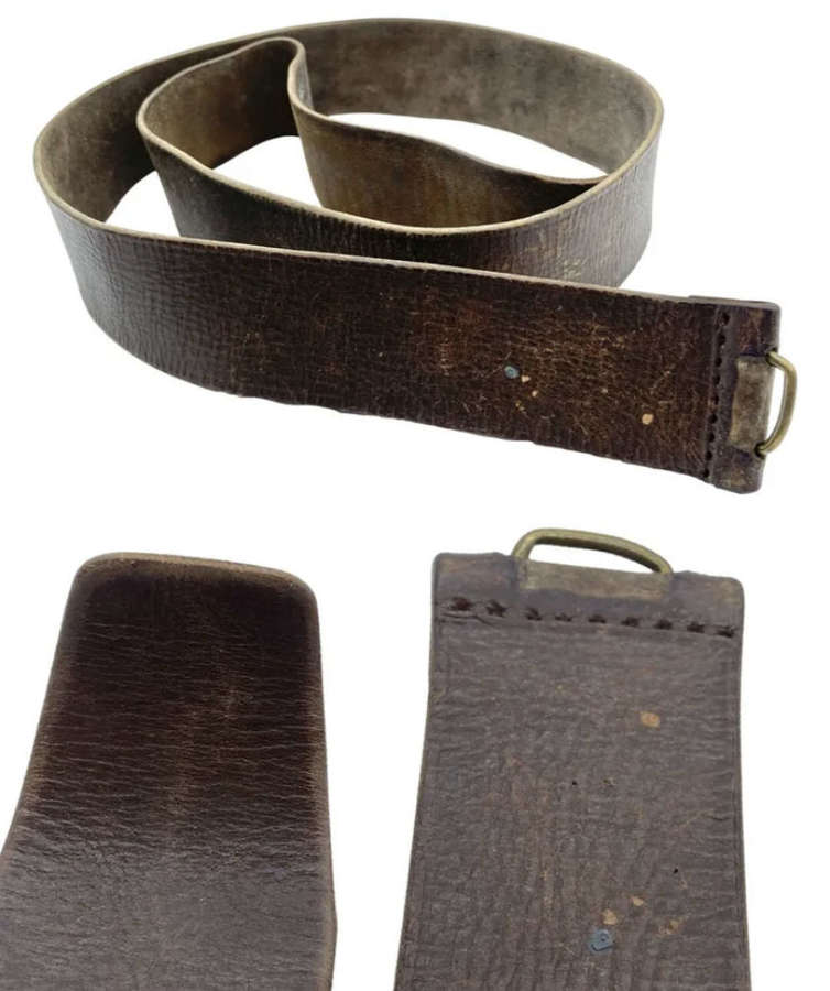 WW2 Soviet Russian Cadet Officer Leather Belt Rare Pattern 1943 Dated
