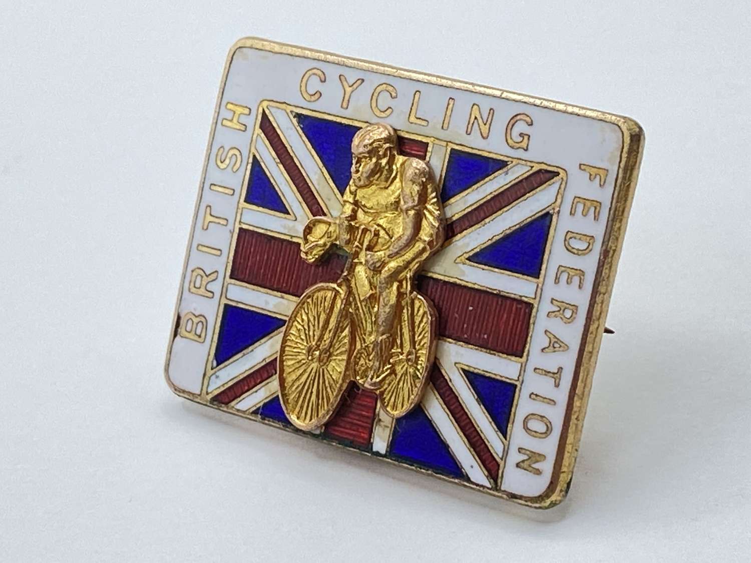 Vintage 1960s British Cycling Federation Union Jack Enamel Badge