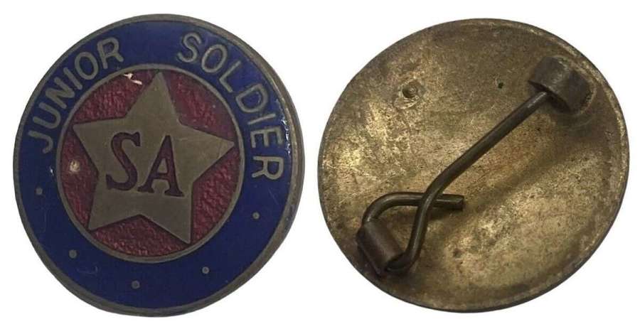 WW2 1940s Period Salvation Army Junior Soldier Enamel & Brass Badge