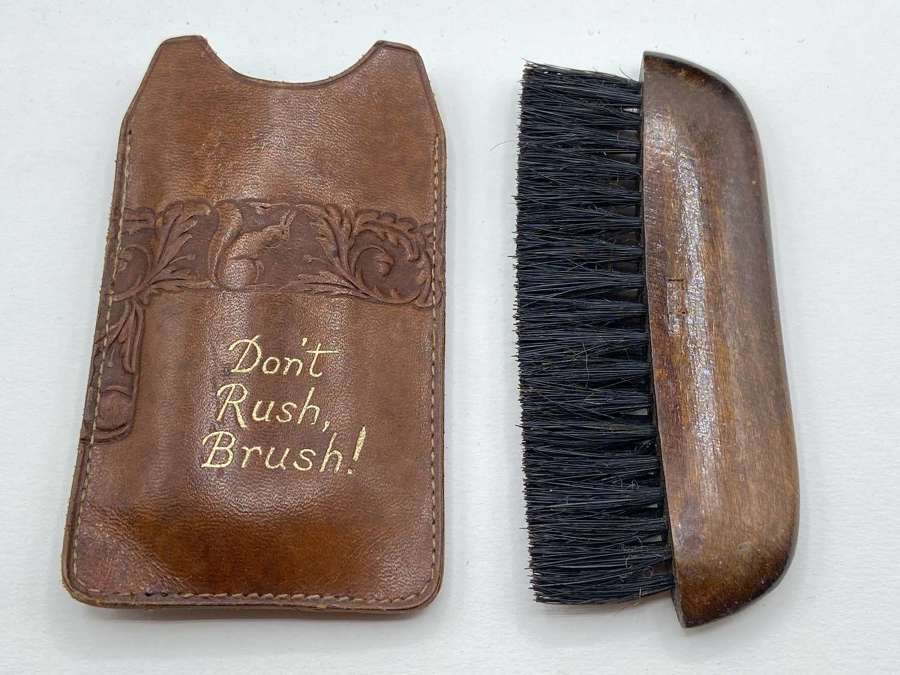 WW2 German Made English Souvenir Squirrels & Acorns Pocket Brush