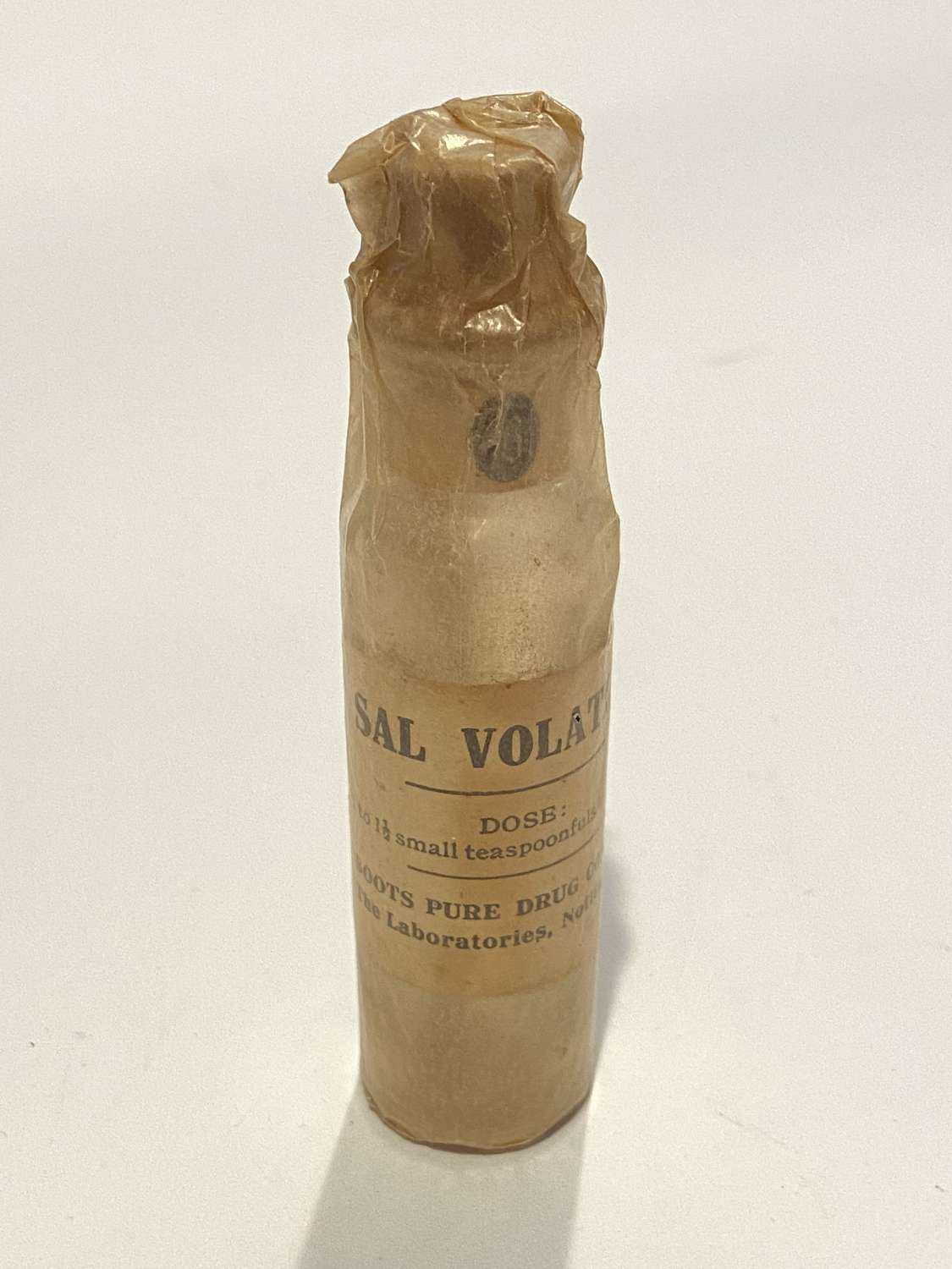 WW1 British Home Front & British Army Unopened Sal-Volatile Bottle