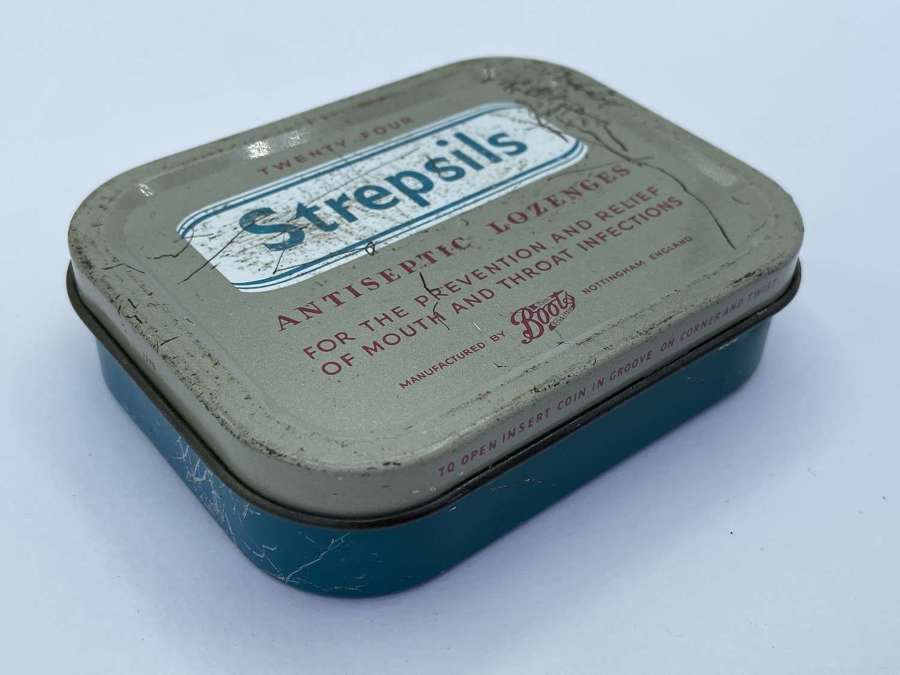 WW2 British Pharmaceutical antiseptic lozenges Strepsils Empty Tin