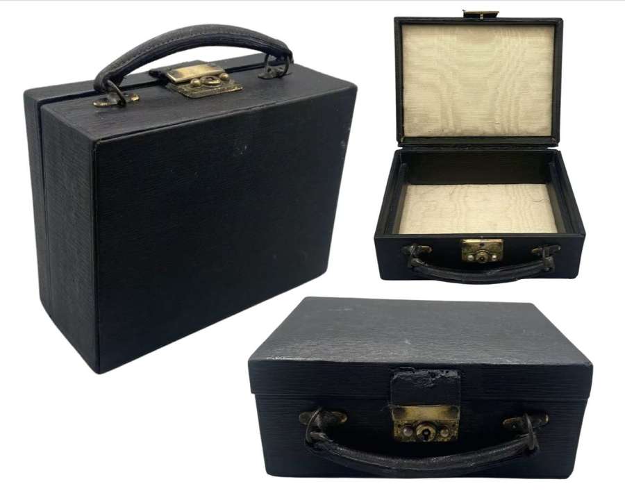 Antique Travelling Leather & Lockable Jewellery Miniature Suit Case