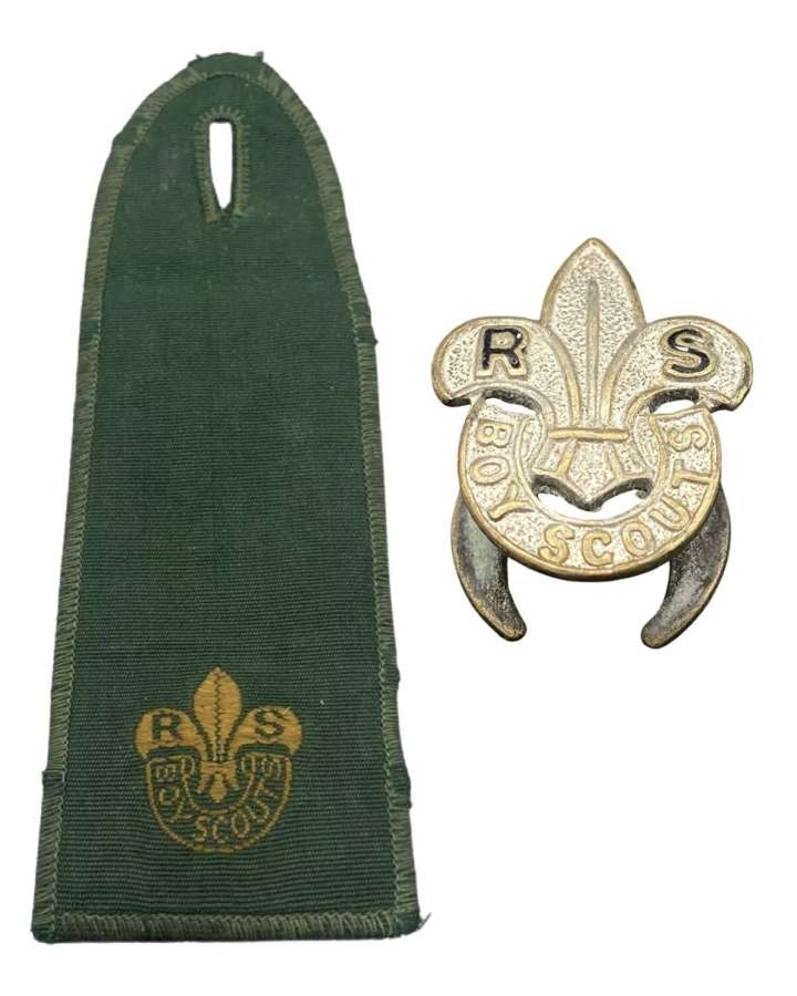 WW2 British Home Front Rover Boy Scout Membership Badge & Epaulet