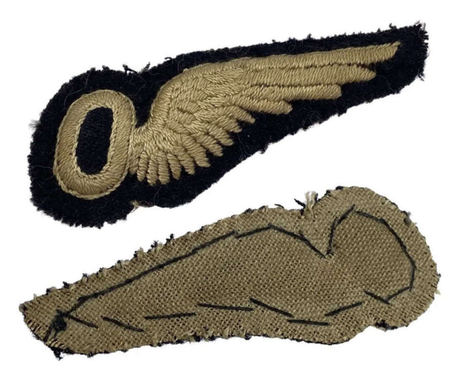WW1 Royal Flying Corps Observer Padded Half Brevet Patch Half Winged
