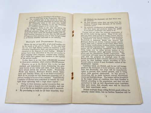 British Union Of Fascists Private Trader & Co-Operator Publication