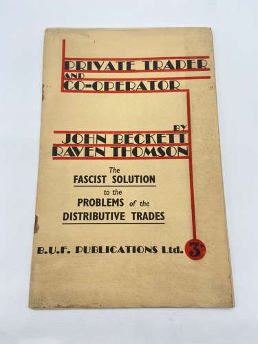 British Union Of Fascists Private Trader & Co-Operator Publication