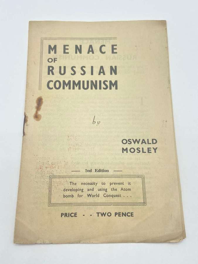 British Union Of Fascists Menace Of Russian Communism By Oswald Mosley