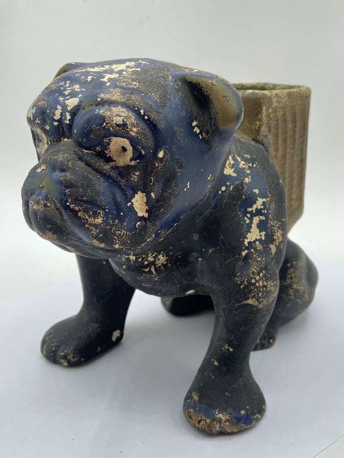WW2 Patriotic British Bulldog Ceramic Planter With A Beautiful Patina