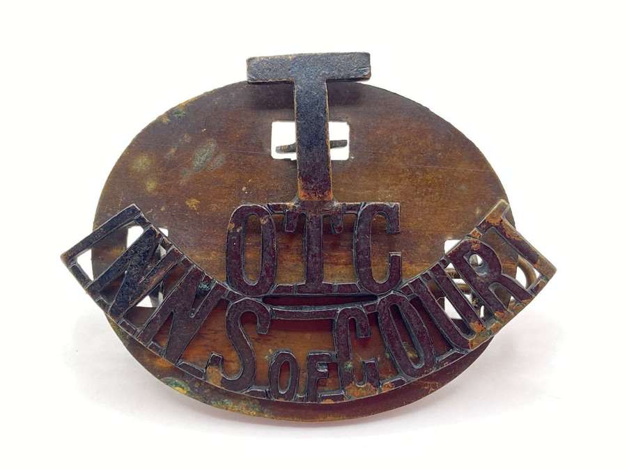 Rare WW1 Officer Training Corps Inns of Court Regiment Shoulder Title