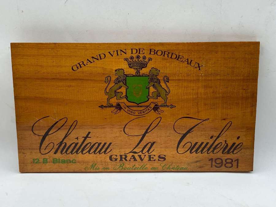 Vintage 1981 Great Bordeaux White Wine Wooden Sign