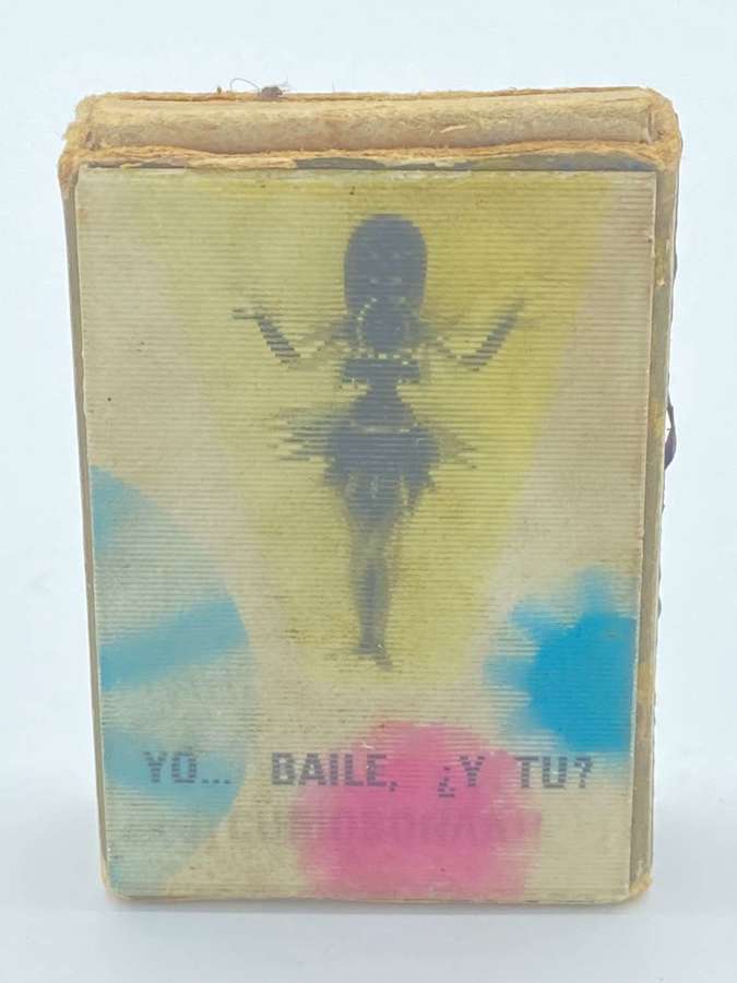 Vintage Spanish &ldquo;I Dance And You&rdquo; Dancing Lady 3D Hologram Match Box