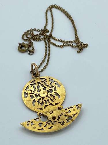 Antique 18th Century Georgian Gilt Floral Fusee Converted Necklace