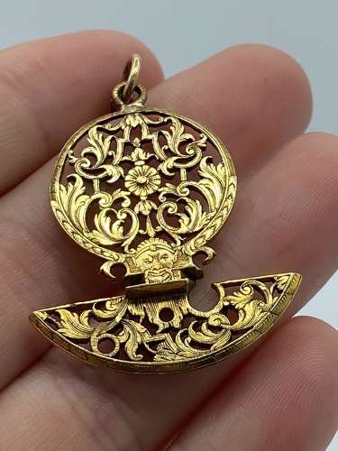 Antique 18th Century Georgian Gilt Floral Fusee Converted Necklace