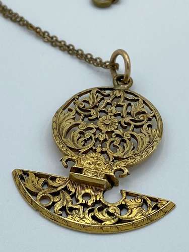 Antique 18th Century Georgian Gilt Floral Fusee Converted Necklace