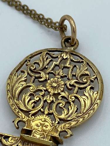 Antique 18th Century Georgian Gilt Floral Fusee Converted Necklace