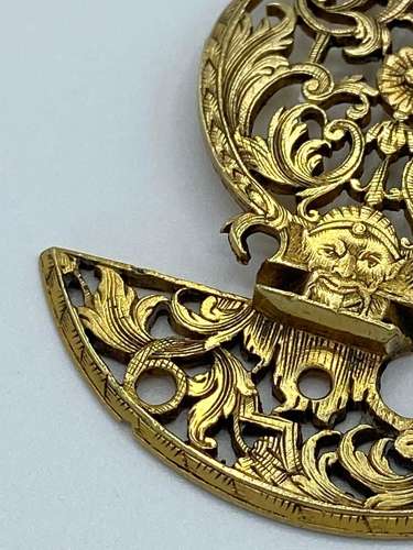 Antique 18th Century Georgian Gilt Floral Fusee Converted Necklace
