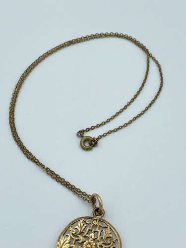 Antique 18th Century Georgian Gilt Floral Fusee Converted Necklace