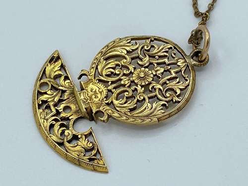 Antique 18th Century Georgian Gilt Floral Fusee Converted Necklace