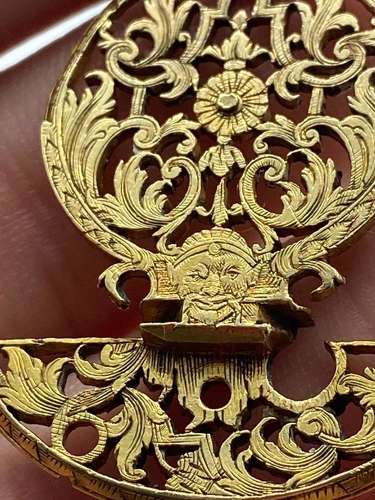 Antique 18th Century Georgian Gilt Floral Fusee Converted Necklace