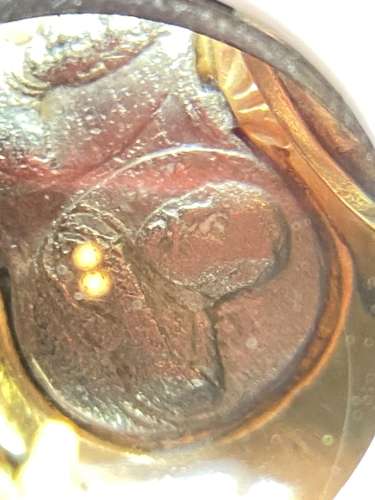 Antique Gold Plated 1911 Coronation Mace Crown Style Button Hook