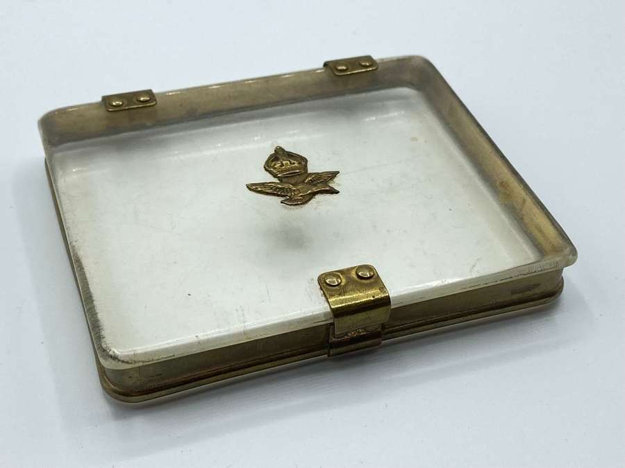 WW2 British Royal Air Force RAF Lucite Compact Trinket Box