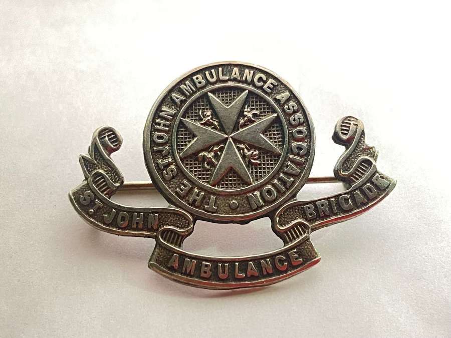 WW2 British Home Front St John Ambulance Brigade Pin Back Badge