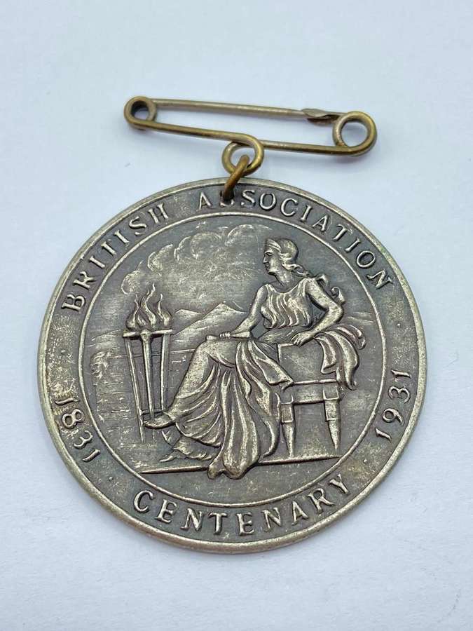 Antique British Association 1831-1931 Centenary Medal Fob To B.Barnes