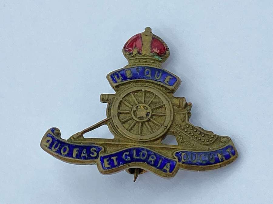 WW1 British Royal Artillery Regimental Sweetheart Enamel Brooch Badge