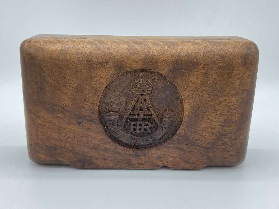 WW2 British Army 13th Frontier Force Rifles Carved Souvenir Box