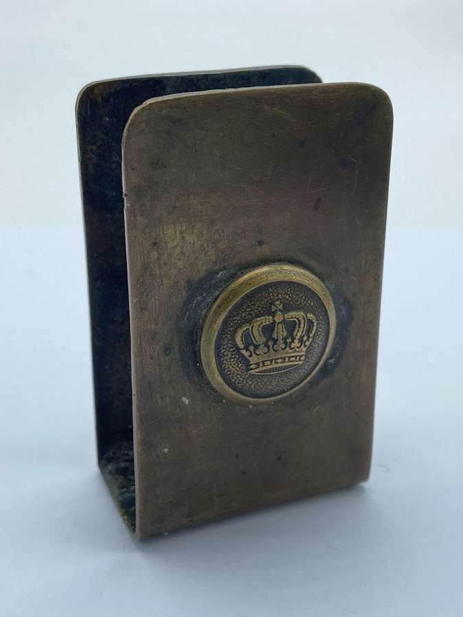 WW1 German Brass Button Trench Art Match Box Holder
