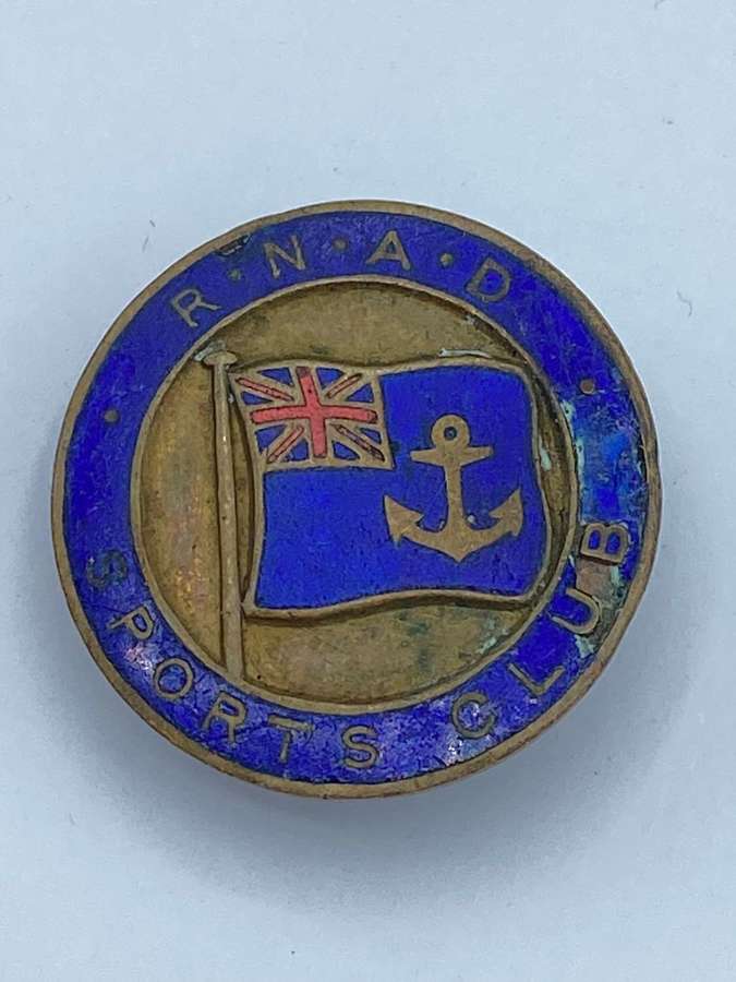 Rare WW1 Royal Navy Association Sports Club R.N.A.D Enamel Badge