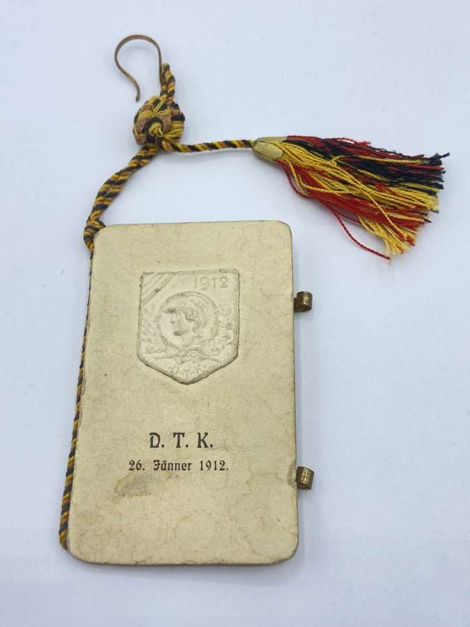 Pre WW1 1912 D.T.K German Officers Dance Card & Pocket Attachment