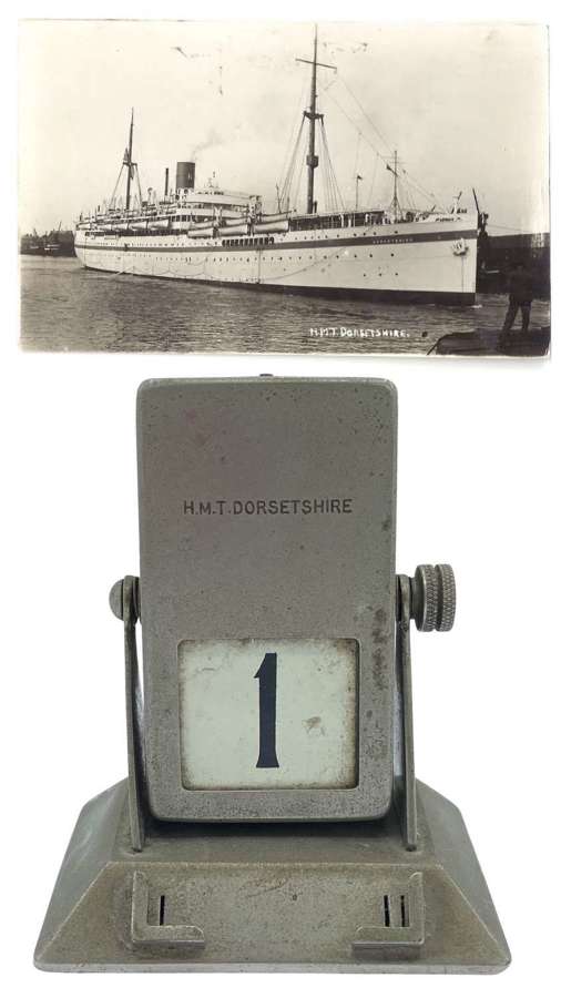 WW2 Royal Navy HMT Dorsetshire Hospital/ Troop Ship Perpetual Calendar