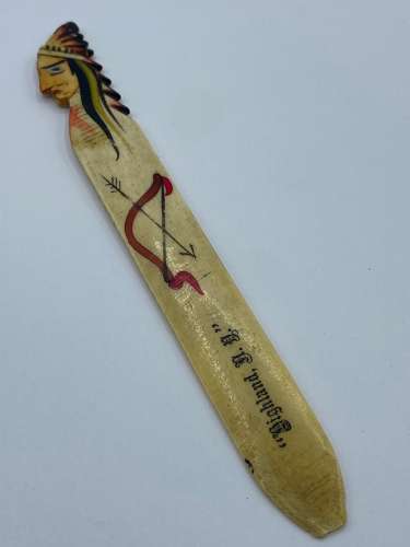 Antique Carved Buffalo Bone Native American Indian Letter Opener