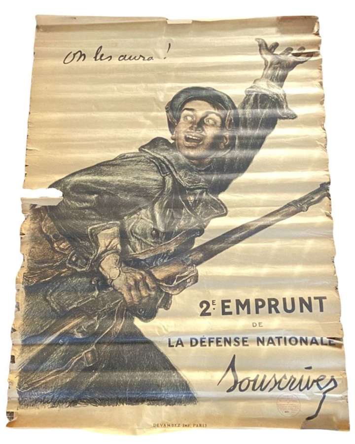 Rare Large WW1 French National Defence Loans 1916 Poster 80cm x 110cm