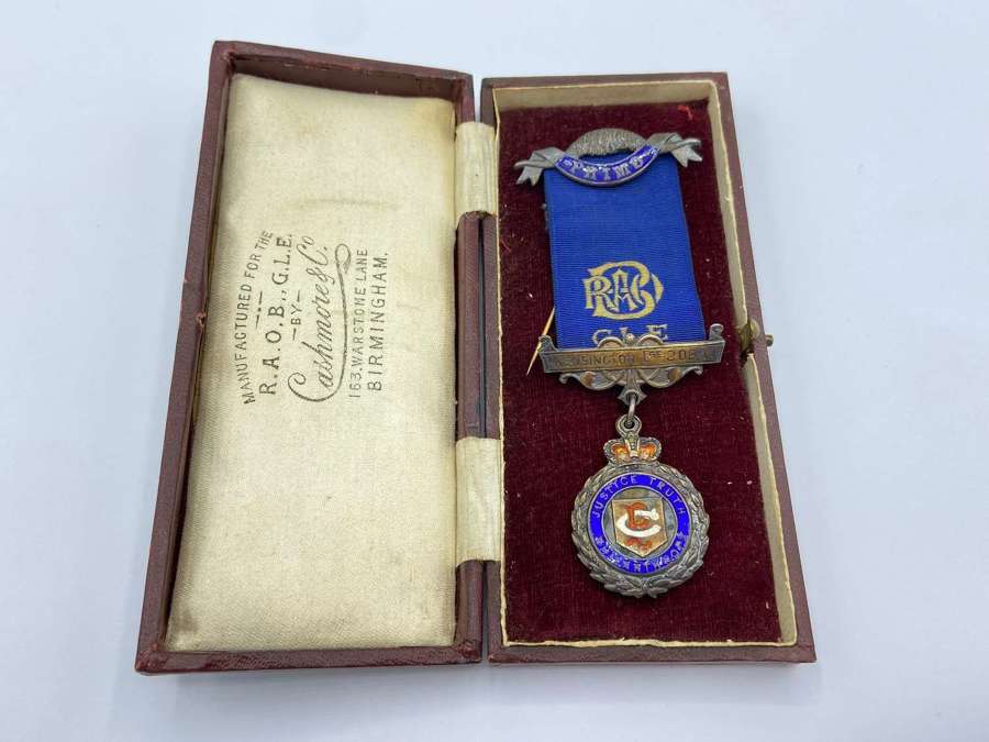 Antique Masonic Medal Justice Truth Philanthropy Silver Boxed Medal