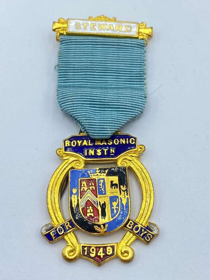 Vintage Masonic Institution For Boys Steward Freemasonry 1948 Medal