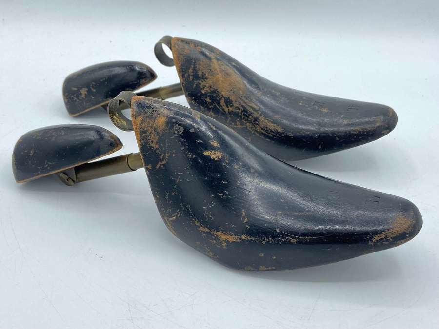 Edwardian Stevens Patent Shoe Tree/ Shoe Former With Brass Fittings