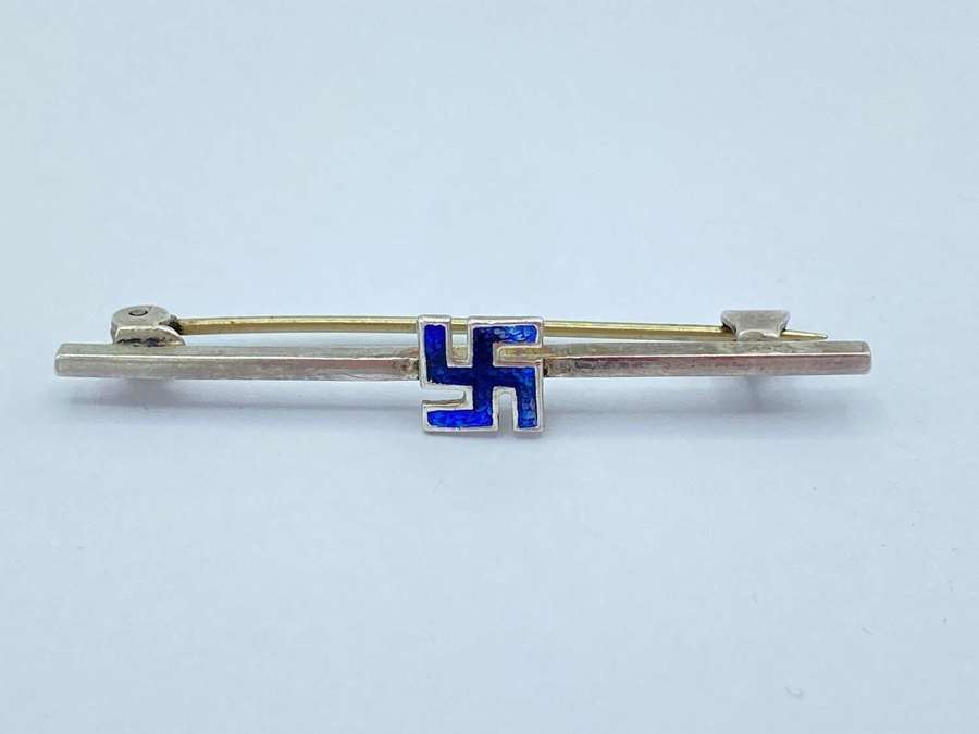 Antique Silver Charles Horner Signed Swastika Peace Lucky Brooch