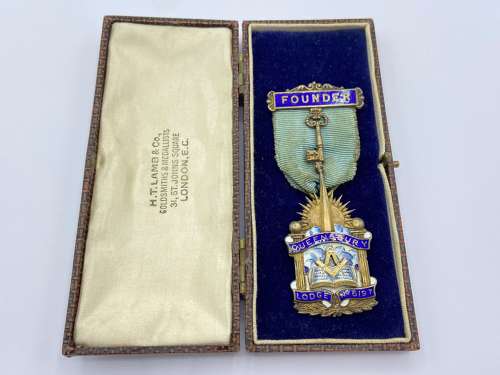 Vintage Silver Hallmarked Masonic Queensbury Lodge Founders Medal