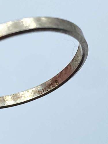 WW2 British Silver & Enamel Royal Engineers Sweetheart Ring Size N